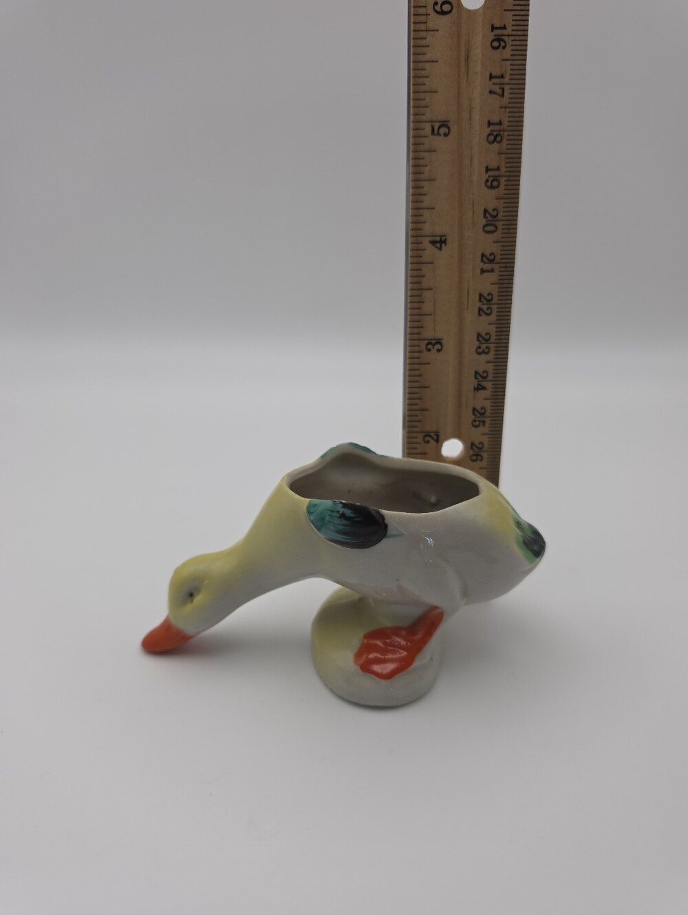 Vintage Mid Century Whimsical Mini Ceramic Duck Planter - Made in Japan - Picture 11 of 12